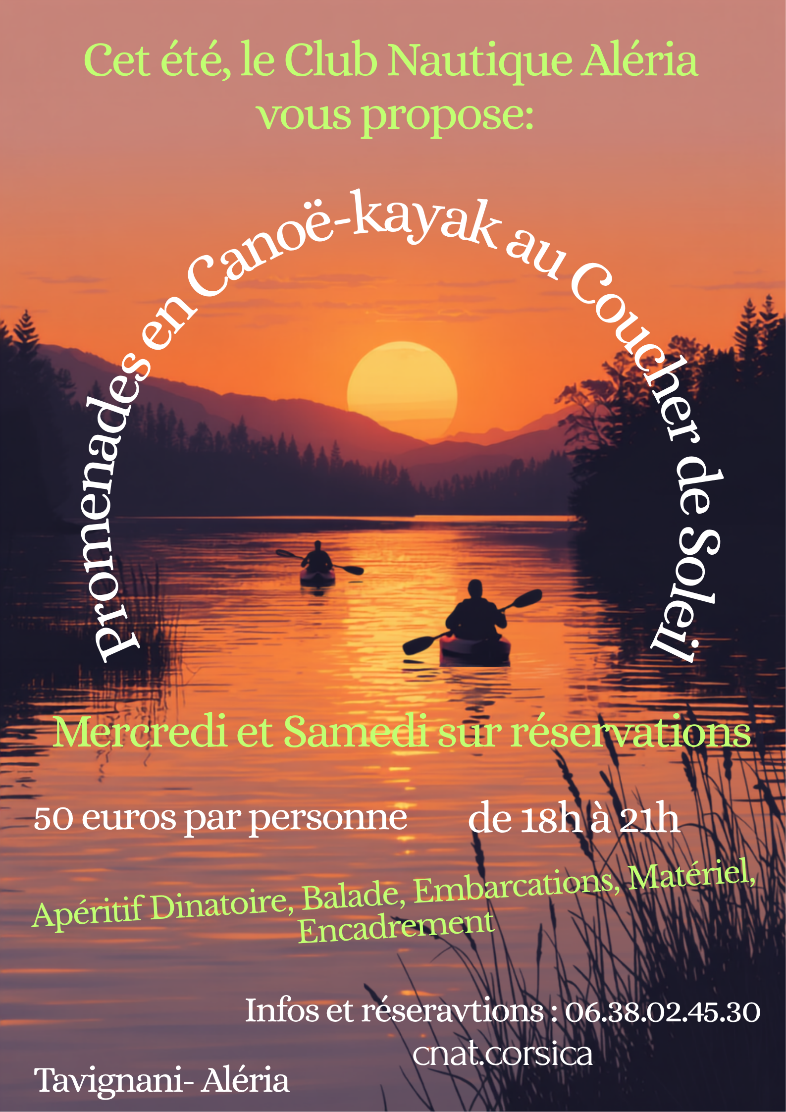 Sortie coucher du soleil sur Tavignani